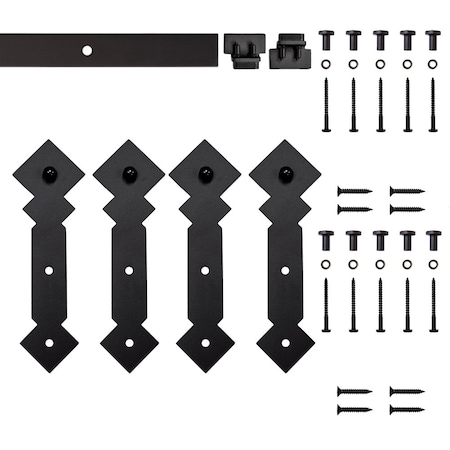 Quiet Glide Soft Close 72" Black Diamond Mini Double Barn Door Hardware NT.1310.05.08-72-2-SC